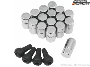 16er Satz Radmuttern M10 x 1,25 für Modell 545X - Farbe: Chrom - Moose