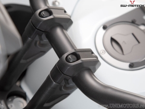 20 mm Handlebar Riser Set - material: aluminum - color: black - for handlebars with 28 mm diameter - SW-Motech