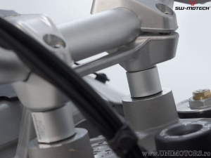 20 mm Handlebar Riser Set - material: aluminum - color: silver - Ducati DesertX ('22-) - SW-Motech