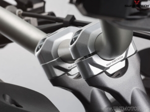 20 mm Handlebar Riser Set - material: aluminum - color: silver - for handlebars with 28 mm diameter - SW-Motech