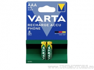 AAA oplaadbare ACCU Phone 1,2V 800mAh blister set 2 stuks - Varta