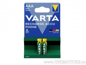 AAA oplaadbare batterij ACCU Power 1.2V 800mAh set 2 blisters x 2 stuks - Varta