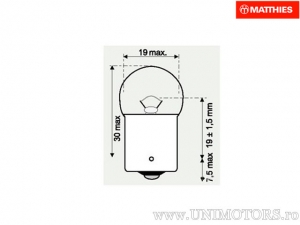 Achterlicht BA15S 6V 10W set 10st - JM