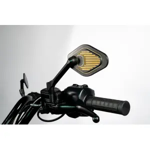 Adjustable Mirror Long Stem (18 cm) Black & Gold Edition - Black, Gold - 06401868