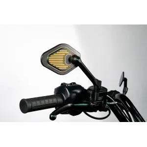 Adjustable Mirror Long Stem (18 cm) Black & Gold Edition - Black, Gold - 06401869