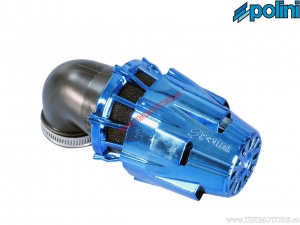 Air filter (135mm / 80mm / 37mm, 90° angle) - blue chrome - Polini