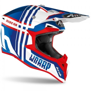 AIROH WRAAP GIOVANILE BLU/ROSSO ROTTO G: Taglia - XS