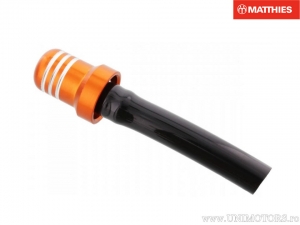 Aluminium brandstoftankklep oranje totale lengte: 60mm / binnendiameter: 5mm - JM
