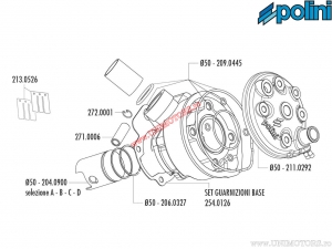 Aluminium cilinder set (diameter 50mm / 76cc) - 133.1008 - Polini
