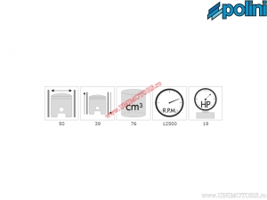 Aluminium cilinder set (diameter 50mm / 76cc) - 133.1008 - Polini