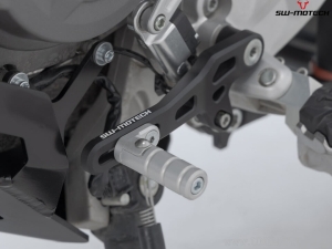 Aluminum gear shift lever black-silver color - Ducati DesertX ('22-) - SW-Motech