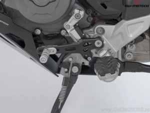 Aluminum gear shift lever black-silver color - Ducati DesertX ('22-) - SW-Motech