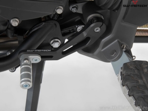 Aluminum gear shift lever black-silver color - Triumph Tiger 1200 / Explorer / XC ('11-) - SW-Motech
