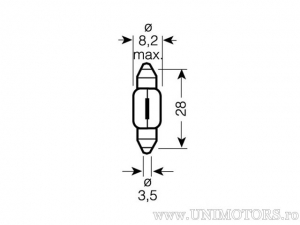 Ampoule SV7-8 12V 3W L: 28mm - Osram