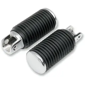 Apoios de pés cromados com manoplas de borracha - Preto, Cromado, Polido - Grande - DS253404