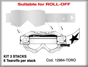 ARIETE - Fogli TEAROFF [solo per kit ROLL-OFF / 3 pezzi]