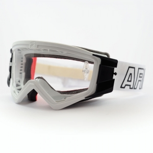 ARIETE - Motorbril MUDMAX - WIT / HELDERE LENS MET PINNEN