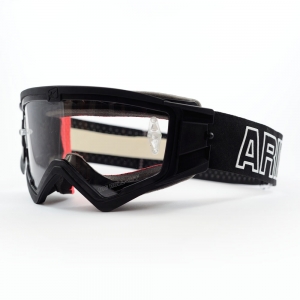 ARIETE - Motorbril MUDMAX - ZWART / HELDERE LENS MET PINS