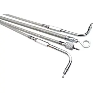 Armor Coat Braided Stainless Steel Speedometer Cable for Harley-Davidson - Chrome - 06550067