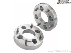 ATV Wheel Spacers Set 4 X 156 mm - Thickness: 25.4 mm - Stud: M12 x 1.50 - Color: Silver - Material: Aluminum - Moose