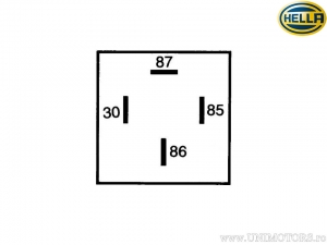 Auxiliary relay - normally open 12V 15A 4 pole - Hella