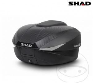 Bagageiro de caixa (topcase) - 46-58 litros - cor de carbono preto - Modelo Shad SH50X - JM