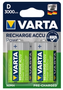Batería D Recargable ACCU Power 1.2V 3000mAh conjunto de blister 2 piezas - Varta