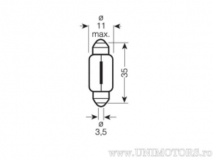 Bec C5W SV8.5-8 24V 5W Dł: 36mm - Osram