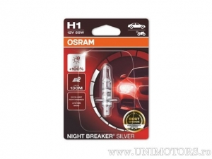 Bec H1 P14.5s Night Breaker Silver 12V 55W blister - Osram