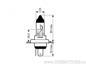 Bec H4 P43t Gigant Zware-Duty-Bilux 24V 70/75W - Osram