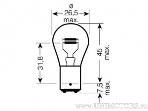 Bec PR21/5W rosu BAW15D DIADEM 12V 21/5W blister - Osram