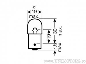 Bec R5W BA15S 12V 5W (set 10 bucati) - Osram