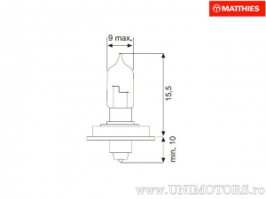 Bec S3 P26S 12V 15W halogène - JM