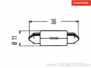 Bescherming SV8.5-8 6V 5W L: 35mm set 10st - JM
