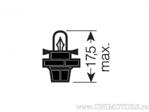 Black base bulb socket BX8.4d 12V 1.2W - Osram