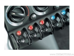 Blauwe LED-indicator met verchroomde behuizing - FOLIATEC