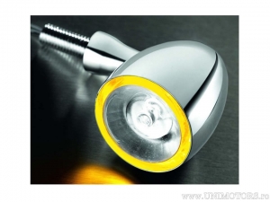 Blinker + Bremse + Position LED Bullet 1000 DF CHROM mit weißem Glas - Kellermann