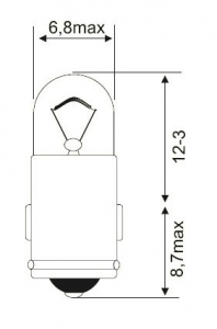 Blinkerlampe BA7S 6V 0.6W Set von 10 - JM