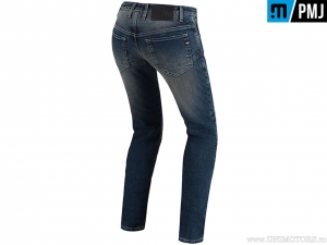 Blugi femei moto / casual PMJ Jeans Florida Confort Denim (albastru inchis) - PM Jeans