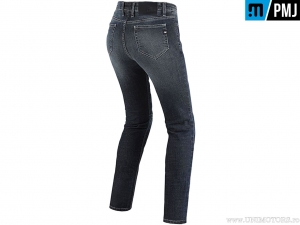 Blugi femei moto / casual PMJ Jeans New Rider Denim (albastru inchis) - PM Jeans
