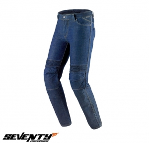 Blugi (jeans) moto barbati Seventy model SD-PJ6 tip Slim fit culoare: albastru (insertii Aramid Kevlar) - Albastru, 4XL