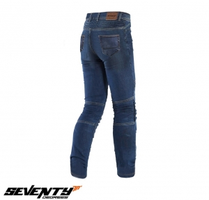 Blugi (jeans) moto barbati Seventy model SD-PJ6 tip Slim fit culoare: albastru (insertii Aramid Kevlar) - Albastru, XL
