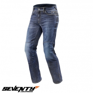Blugi (jeans) moto femei Seventy model SD-PJ4 tip Regular fit culoare: albastru (cu insertii Aramid Kevlar) - Albastru, XL