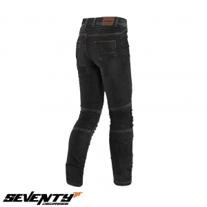 Blugi (jeans) moto femei Seventy model SD-PJ8 tip Slim fit culoare: negru (cu insertii Aramid Kevlar) - Negru, L
