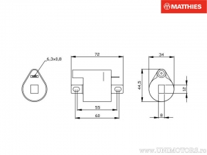 Bobina de indução - Husqvarna TC 85 17/14 polegadas / TC 85 19/16 polegadas / KTM SX 65 / SX 85 / SX 85 17/14 polegadas / SX 8
