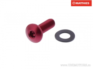 Bolt cap M4 x 0.70 x 12 mm aluminum red - JM
