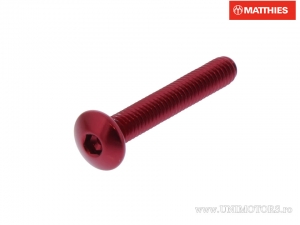 Bolt cap M4 x 0.70 x 25 mm aluminum red - JM