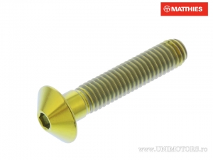 Bombeerkop schroef Pro Bolt M6 x 1.00 x 30 mm gouden titanium - JM