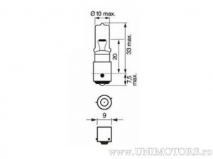 Bombilla H21W BAY9S 12V 21W - Osram