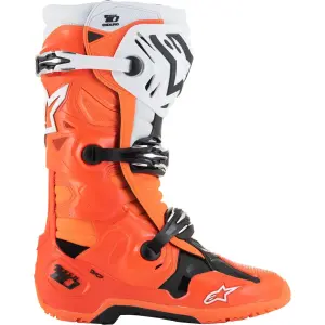 Botte Enduro Tech 10 - Noir, Blanc, Orange Fluo - Adulte - 34103242